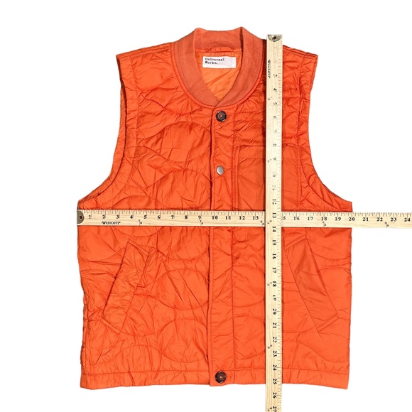 Universal Works Carlton Quilted Padded Orange Zip Gilet Vest Jacket Mens Medium - Picture 9 of 9